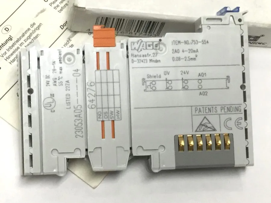 Модуль ввода-вывода WAGO 753-554 2-Channel Analog Output Module 4–20 mA
