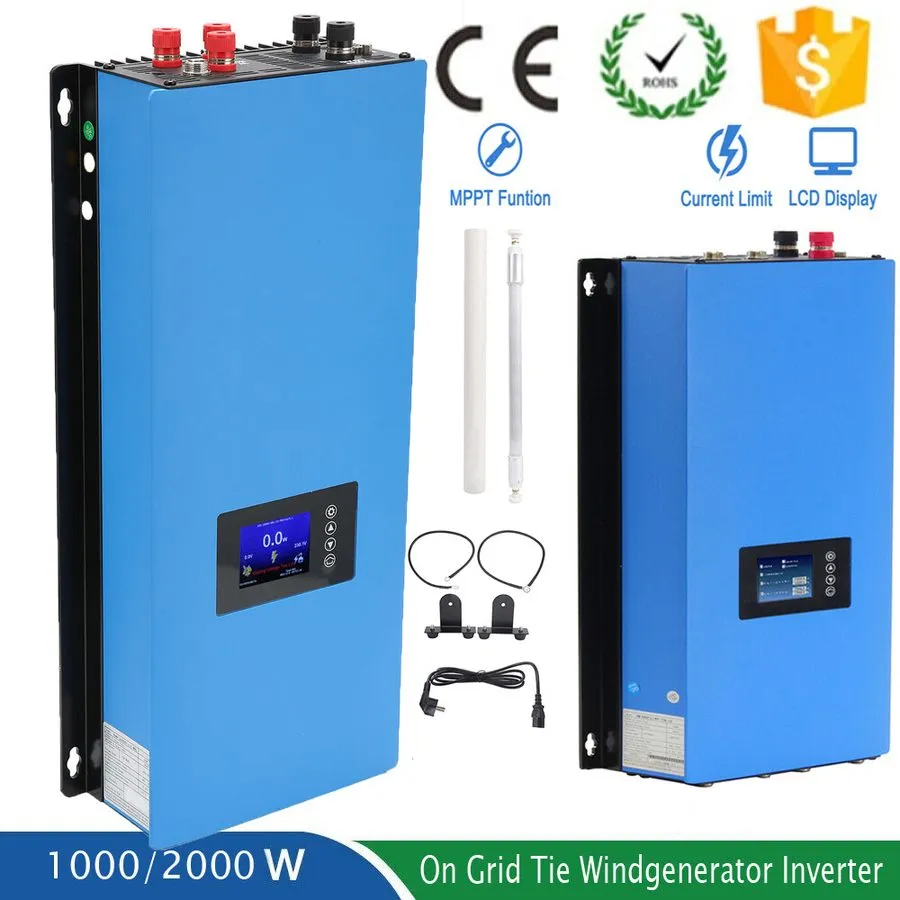 Инвертор 2000W Wind Turbine Grid Tie Inverter Pure Sine Wave 45-90V AC Output 11 — фото лота 2