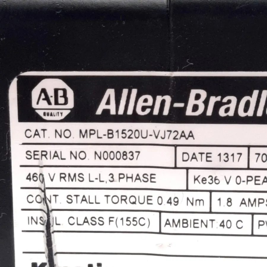 Серводвигатель Allen Bradley MPL-B1520U-VJ72AA Ser A 460V 7000RPM Servo Motor Ki