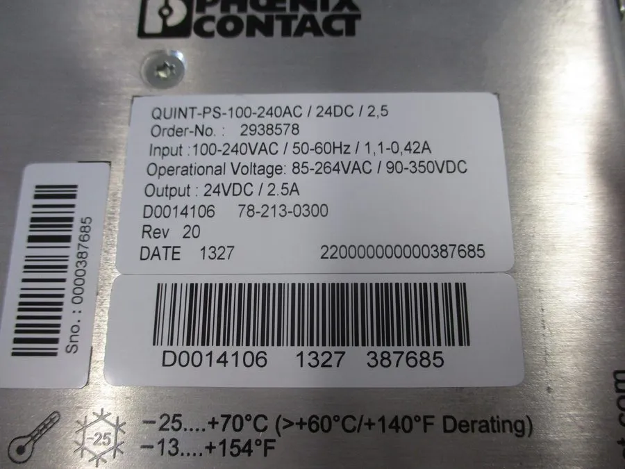 Блок питания PHOENIX CONTACT POWER SUPPLY QUINT-PS-100-240AC/24DC/2,5 / 2938578
