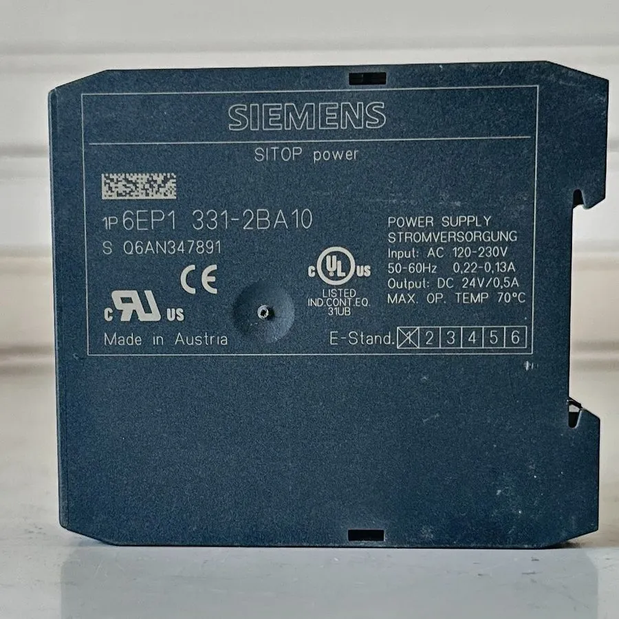 Блок питания 6EP1 331-2BA10 SIEMENS SITOP POWER SUPPLY, 24vDC .5 Amp Output