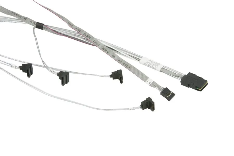 Кабель Supermicro CBL-0278L 34/44/54/64cm SFF-8087 to 4x SATA right angle + side