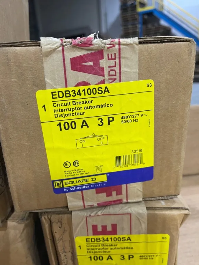 Автоматический выключатель SQUARE D EDB34100SA 3-P 100A 480V 120V SHUNT TRIP CIR