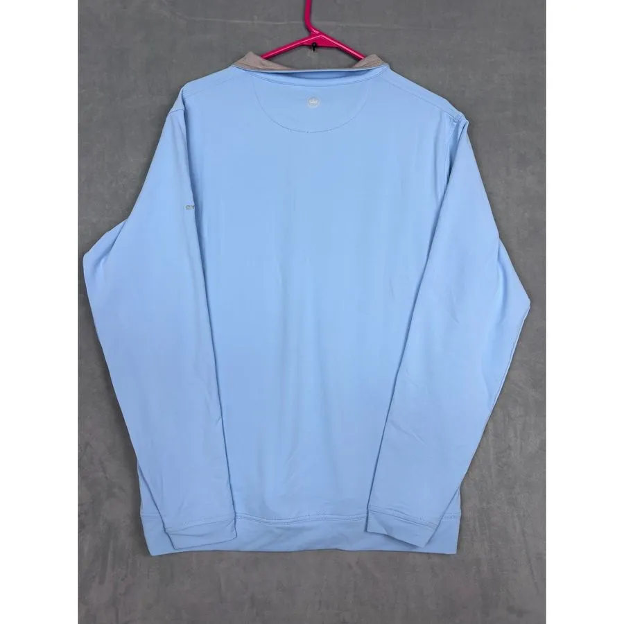 Сервер Peter Millar Crown Sport Mens Blue Synergy 1/4 Zip Pullover MEOEK40 Large — фото лота 1