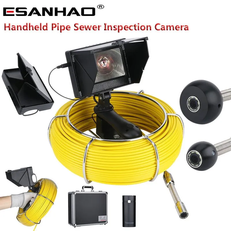 Камера для телеинспекции труб 9" Monitor 40M Pipe Inspection Camera IP68 HD 1000 — фото лота 3