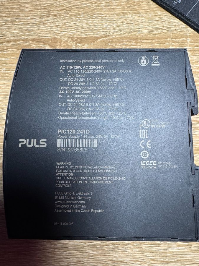 Блок питания PULS PIC120.241D Power Supply AC/DC Din Rail 24V 120W