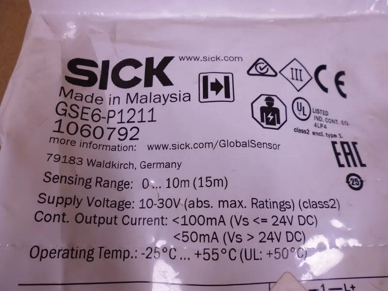 Фотоэлектрический датчик SICK GSE6-P1211 Photoelectric Sensor One