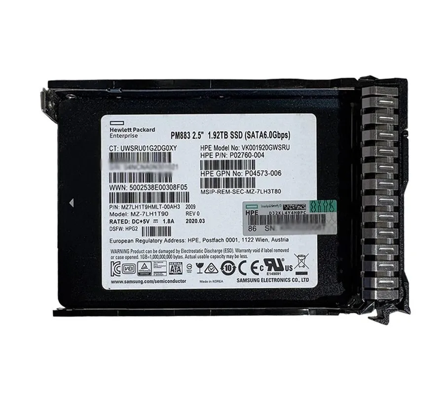 Сервер HPE/Samsung 2.5" 1.92TB SATA 6G G10 Server SSD Replace P09722-B21 P09912-