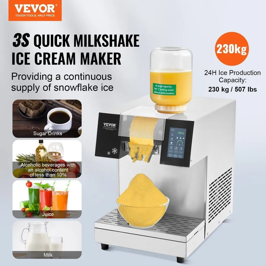 Льдогенератор 507lb/24h Ice Maker Snowflake Type Easy Clean Touch Panel