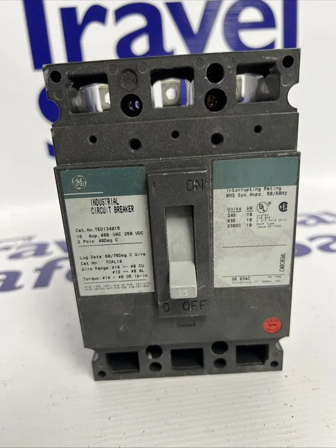 Автоматический выключатель GE TED134015 15A 3-Pole 480V AC E-Frame Circuit Break