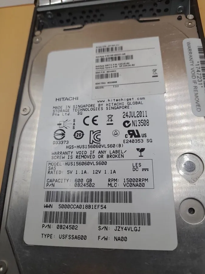 Жёсткий диск Hitachi Ultrastar 3.5" HUS156060VLS600 600GB 15K RPM SAS HDD Drive 