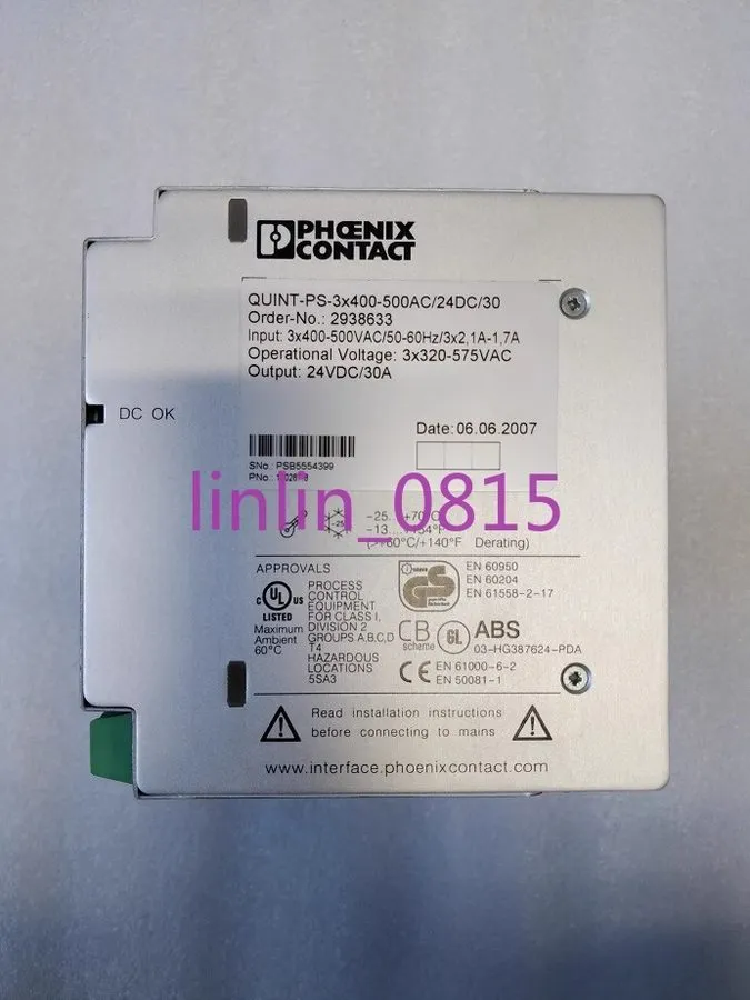 Блок питания Phoenix Contact QUINT-PS-3X400-500AC/24DC/30 Power Supply 24VDC 30A