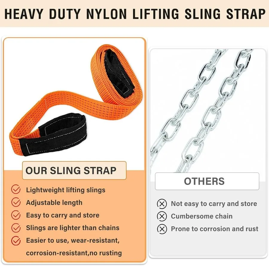 Строп 2" x10FT Heavy Duty Nylon Lifting Sling Strap, 15000lb Capacity Super Stur