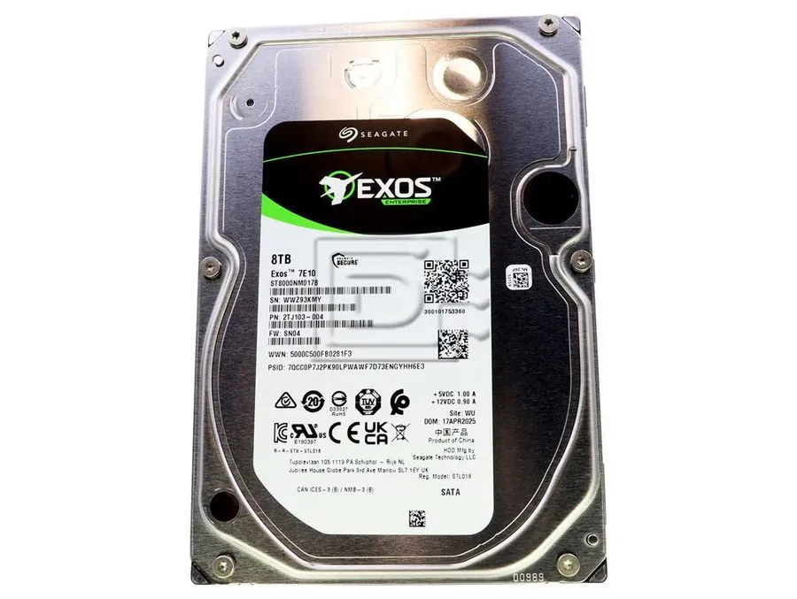 Жёсткий диск ST8000NM017B Seagate Exos 7E10 8TB 3.5" SATA 7200RPM 6Gb/s 256MB Ha