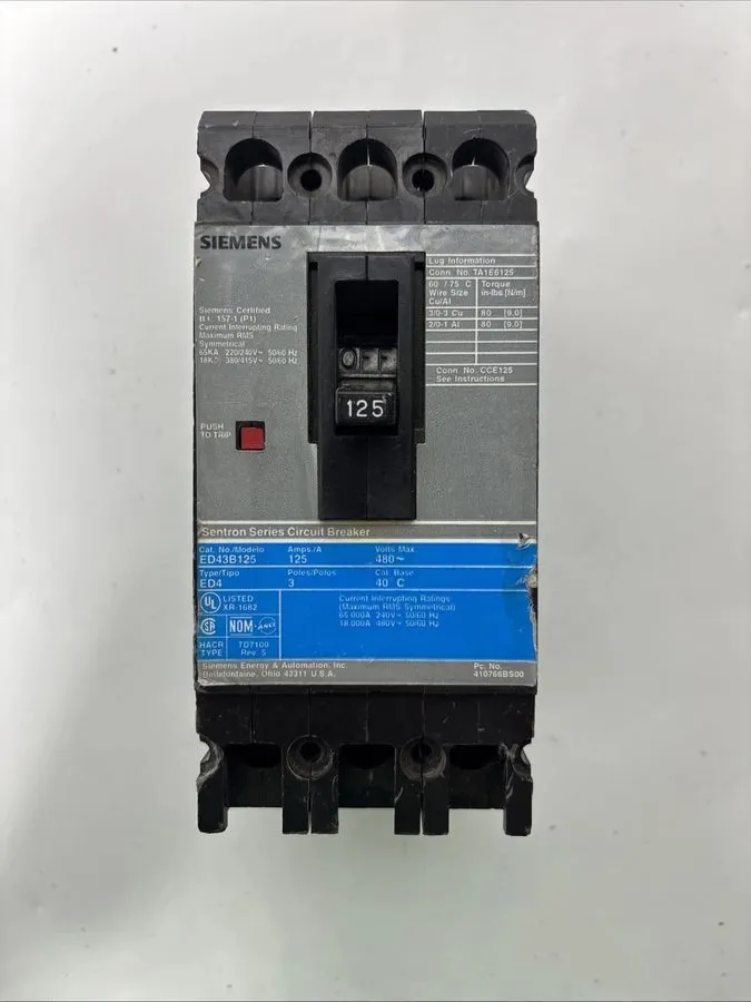 Автоматический выключатель Siemens Sentron Series 3 pole circuit breaker 125A 48