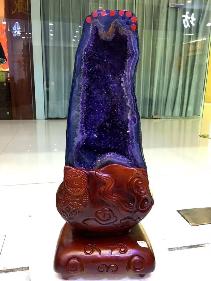 Лабораторный прибор 69.3LB TOP Natural amethyst geode quartz cluster crystal cat — фото лота 1