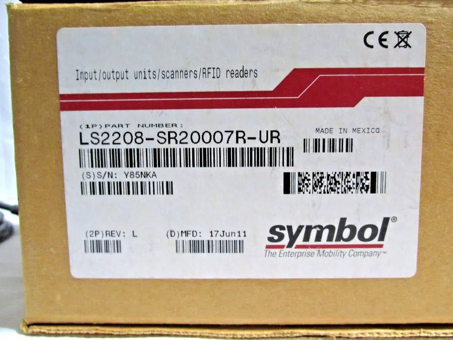 Сканер штрих-кода MOTOROLA SYMBOL LS2208-SR20007R LASER BARCODE SCANNER ONLY