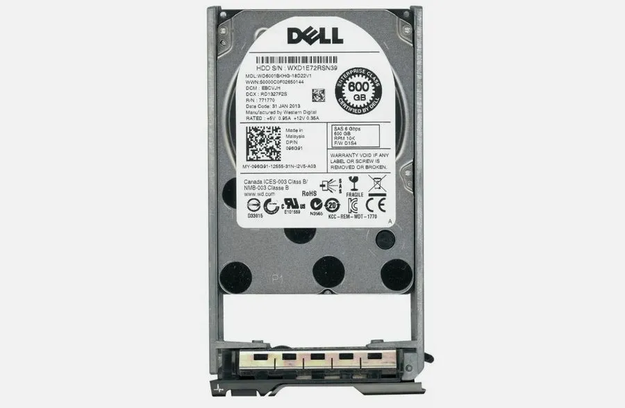 Жёсткий диск Dell 600GB 10K SAS 6Gb/s 2.5" SFF Enterprise HDD 96G91 096G91 WD600