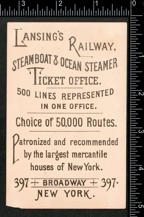 Лабораторный прибор RARE Currier & Ives Railroad Train Lansings Railway Tickets — фото лота 2