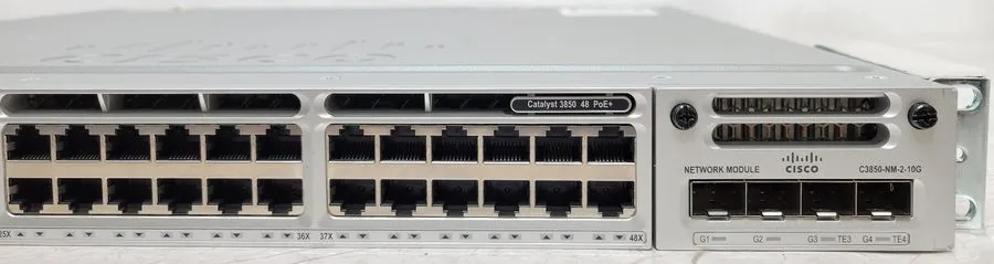 Коммутатор Cisco WS-C3850-48P L V06 48-Port GigE PoE Switch with C3850-NMN-2-10G — фото лота 2
