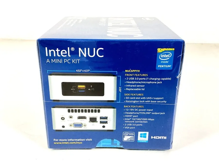 SSD-накопитель Intel NUC5PPYH Mini PC N3700 8GB 128GB SSD Linux 22.3 WiFi HDMI A