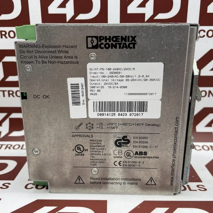 Блок питания Phoenix Contact 2938581 QUINT-PS-100-240AC/24DC/ 5 24VDC power supp