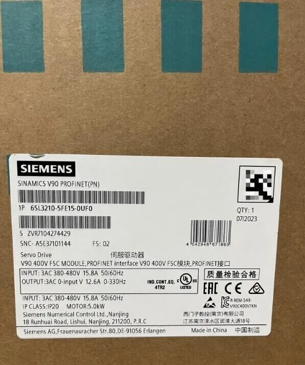 Частотный преобразователь 6SL3 210-5FE15-0UF0 SIEMENS SINAMICS V90 Input Voltage