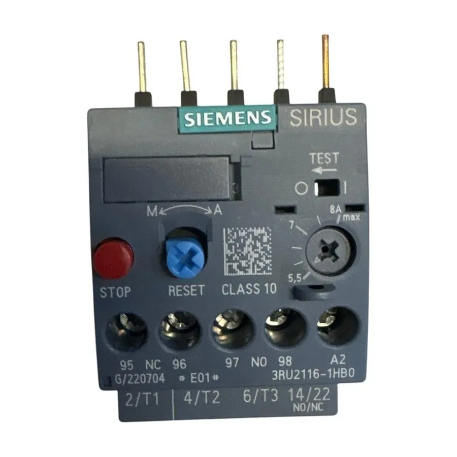 Реле Siemens 3RU2116-1HB0 5.5-8A Class 10 Thermal Overload Relay SIRIUS