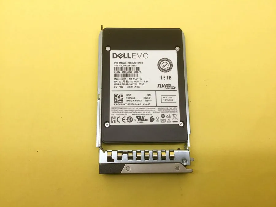 SSD-накопитель 4WDXY DELL SAMSUNG PM1725B 1.6TB NVME PCIe U.2 2.5'' Enterprise S