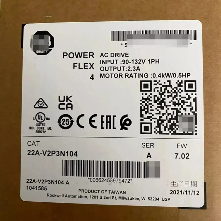 Частотный преобразователь 22A-V2P3N104 Allen Bradley PowerFlex 4 0.4KW 0.5HP AC
