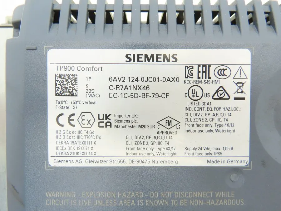 Панель оператора Siemens 6AV2124-0JC01-0AX0 HMI TP900 Comfort Panel