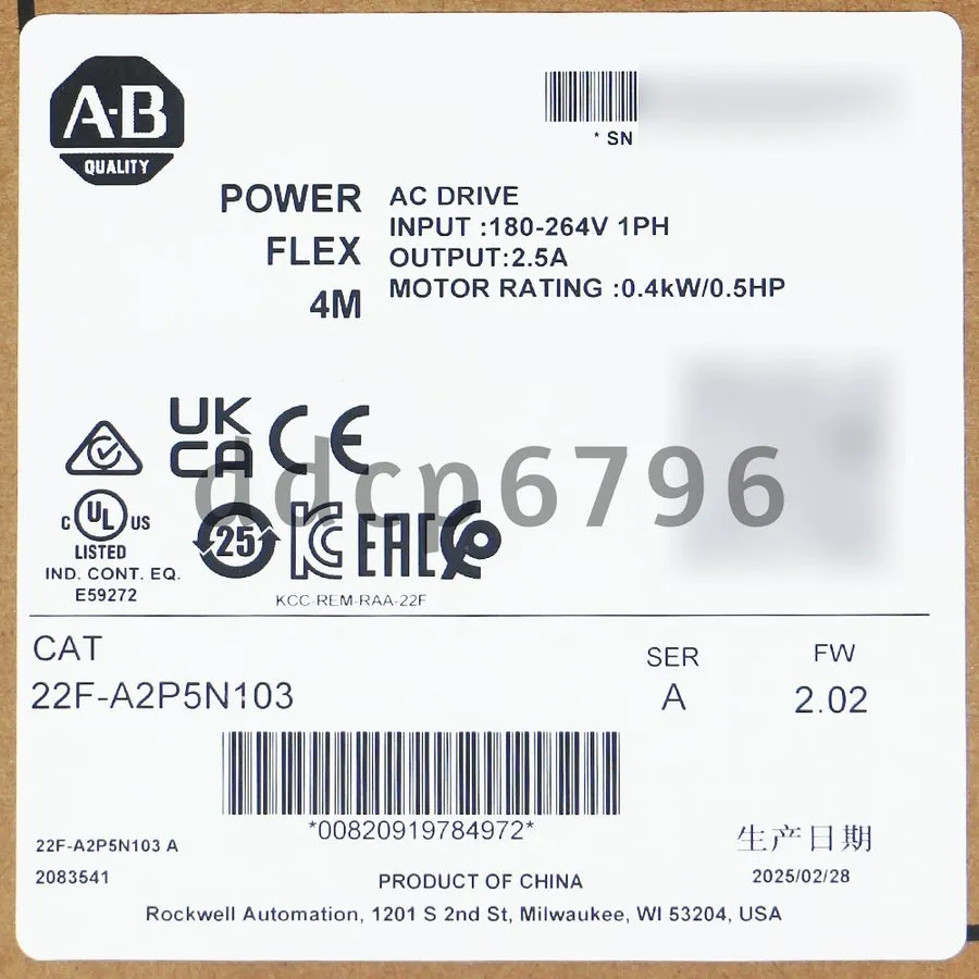 Частотный преобразователь Allen Bradley PowerFlex 4M 22F-A2P5N103 Inverter Drive