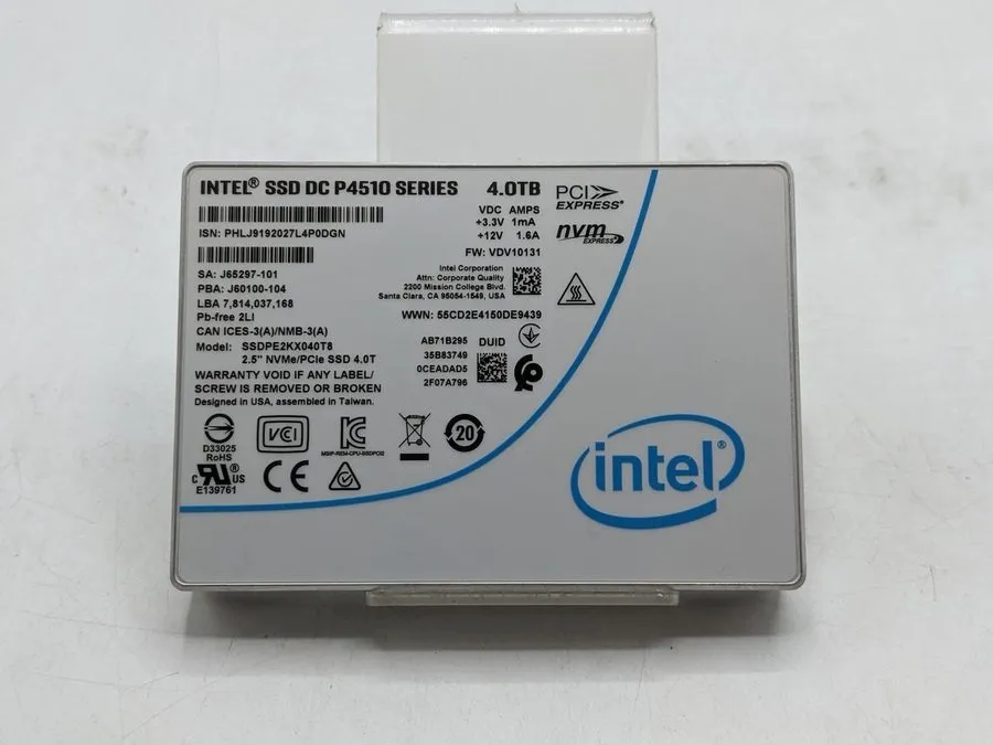 SSD-накопитель Intel P4510 4TB U.2 NVMe PCIe 3.0 2.5" Enterprise SSD SSDPE2KX040