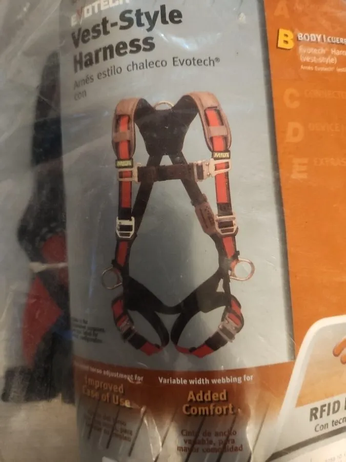 Жгут проводов Msa Safety 10164007 Fall Protection Harness, XLG — фото лота 1