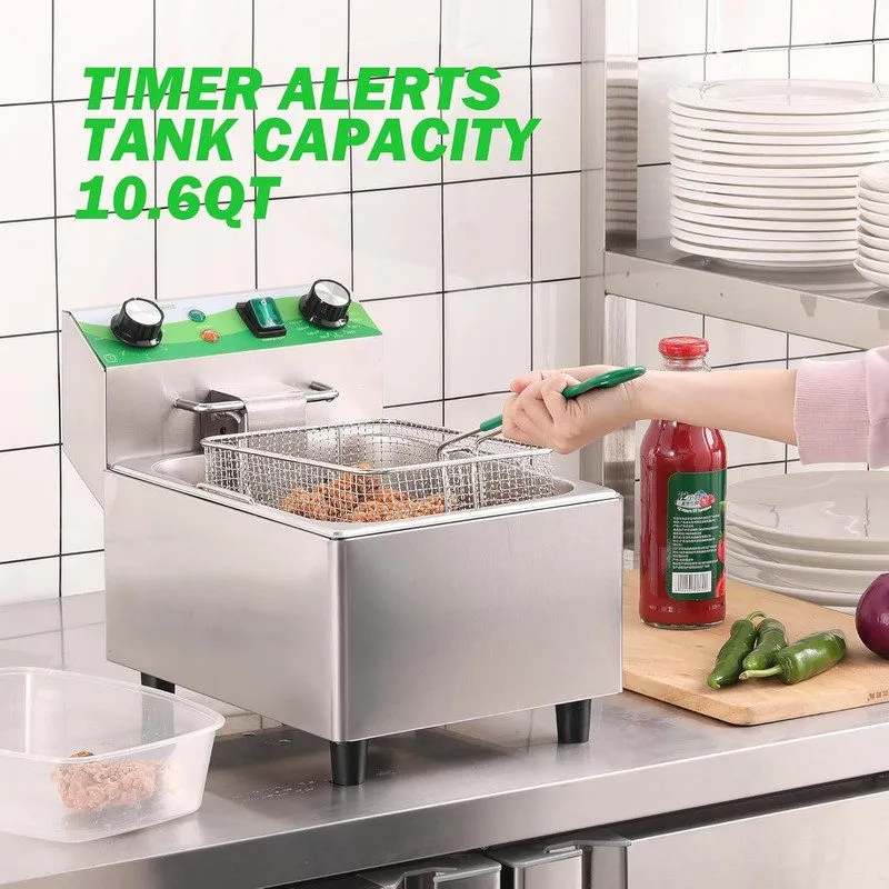 Фритюрница Electric Deep Fryer with Timer 10L/10.6QT Commercial Deep Fryer with 