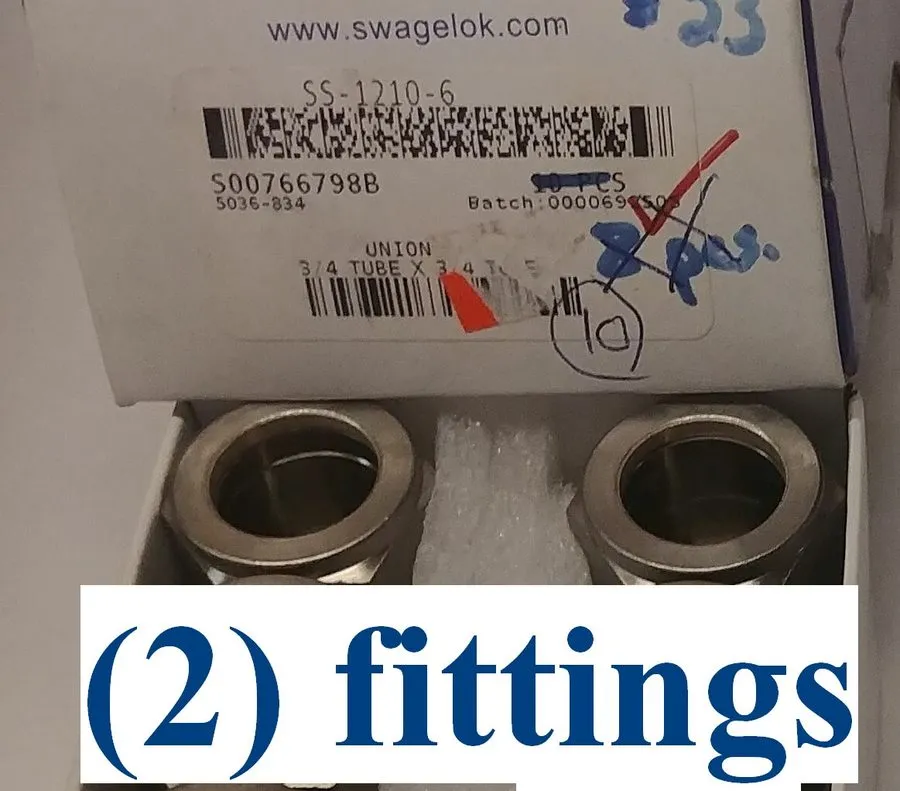 Фитинг Swagelok SS-1210-6 3/4" tube union fitting, 316 Stainless steel