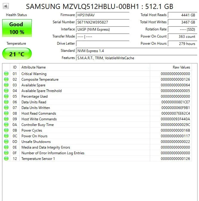 SSD-накопитель Samsung PM991a 512GB M.2 NVMe SSD MZVLQ512HBLU 94%% Health — фото лота 1
