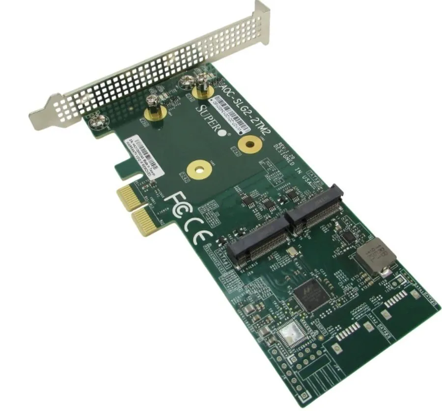 Кабель Supermicro AOC-SLG2-2TM2 M.2 SATA HW RAID1 PCIe Expansion Carrier Card — фото лота 1