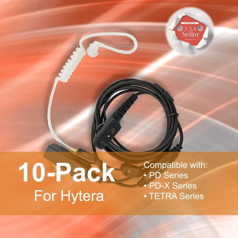 Гарнитура 5x Acoustic (2-Wire) Tube PTT Earpiece для Hytera Radios PD700 PT560 P