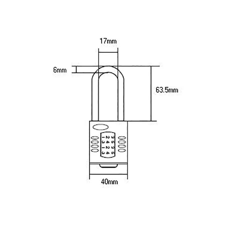 Такелажная скоба Squire Combination Padlock 4-Wheel 40mm Extra Long Shackle 63mm — фото лота 1