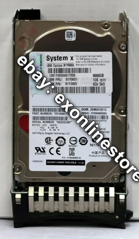 Жёсткий диск Lenovo 81Y9650 81Y3805 81Y9651 900GB 2.5"10K RPM 6G SAS SFF Hard Dr