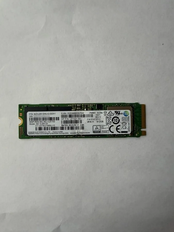 SSD-накопитель Samsung PM981 512GB M.2 2280 NVMe PCIe Gen3 x4 SSD MZVLB512HAJQ-0