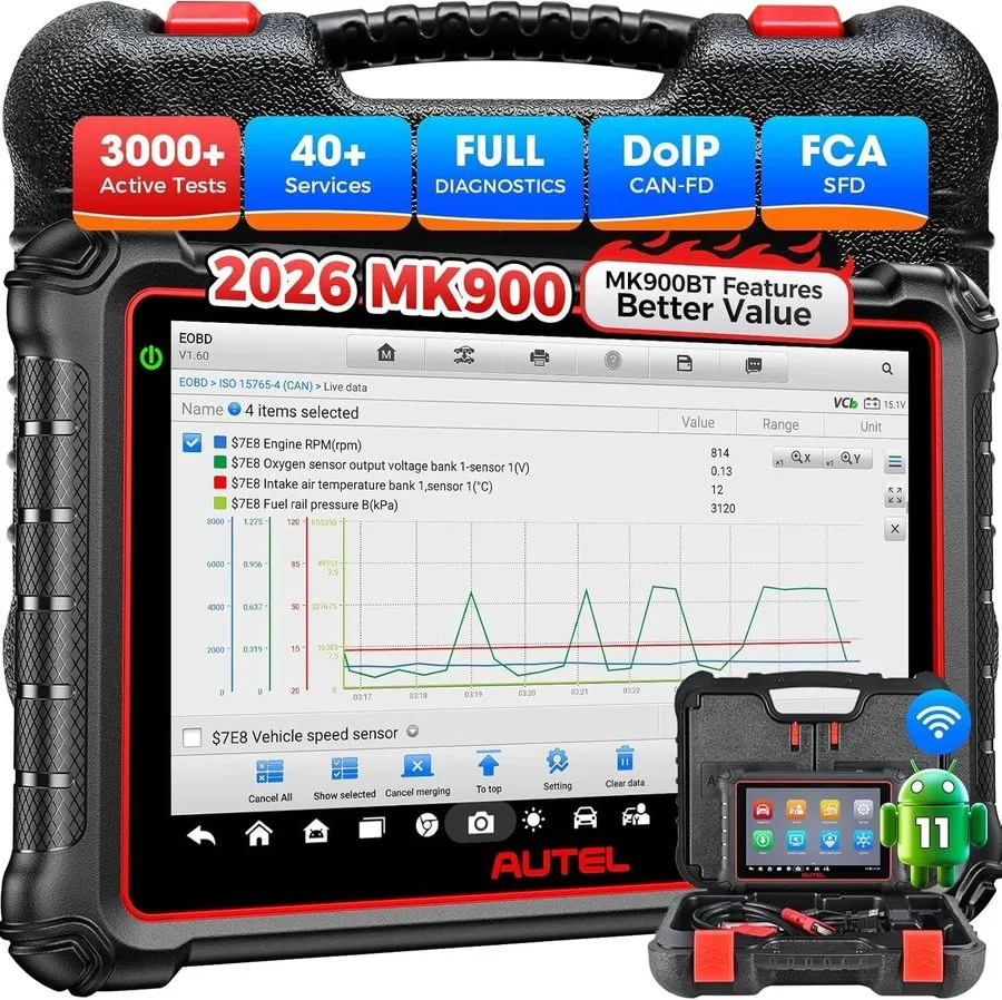 Диагностический сканер 2026 Autel MaxiCOM MK900 Car Full System Bidirectional Di