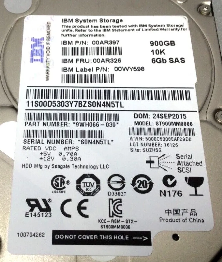 Жёсткий диск IBM Seagate 2.5" 900GB 10K 6GB SAS 00AR326 00AR397 00AR479 HDD Hard