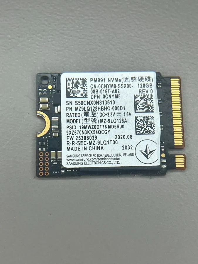 SSD-накопитель Samsung PM991 128GB M.2 2230 NVMe SSD MZ9LQ128HBHQ-000D1 Dell 0CN — фото лота 1