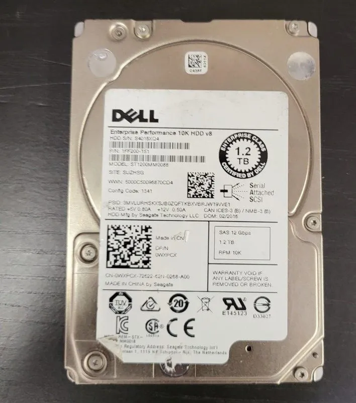 Сервер 0WXPCX Dell POWEREDGE WXPCX 1.2TB 10K RPM 12Gb/s 2.5" SAS SERVER HDD Hard — фото лота 1