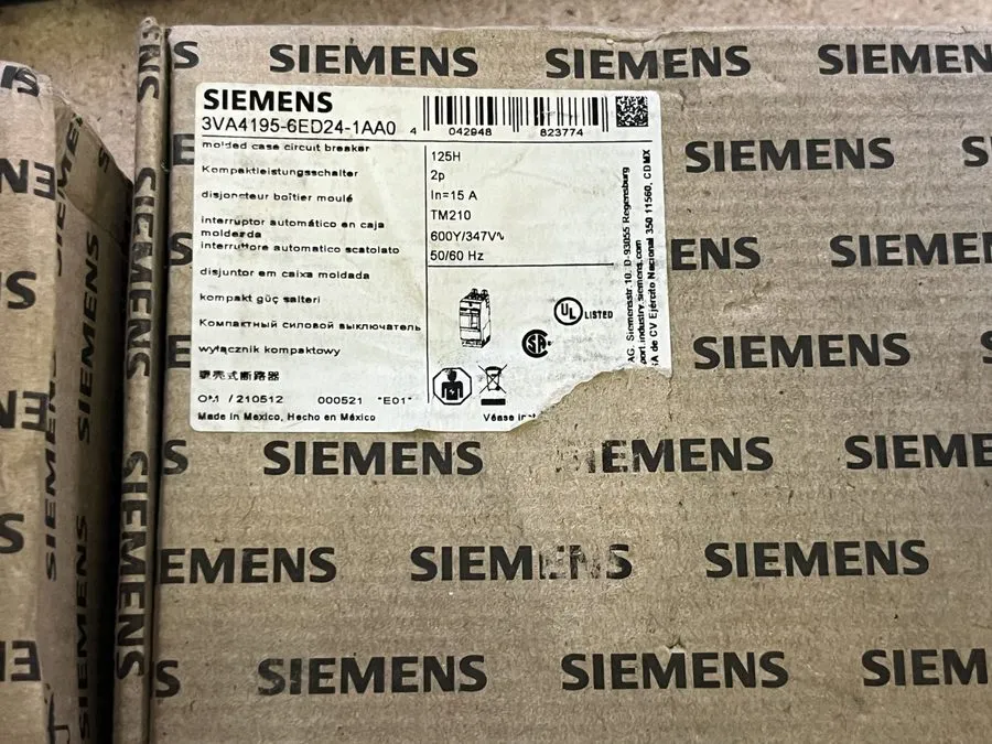 Автоматический выключатель Siemens 3VA4195-6ED24-0AA0 Molded Case Circuit Breake