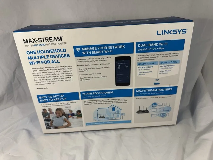 Маршрутизатор Linksys AC1750 4-Port Gigabit Wireless AC Router (EA6500) As Is No