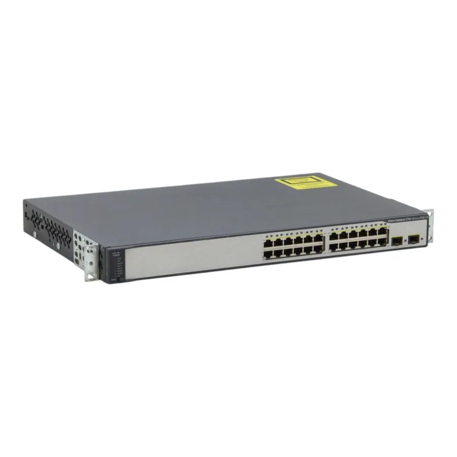 Коммутатор Cisco Catalyst WS-C3750V2-24PS-S 24 Port PoE Switch With Rackmounts