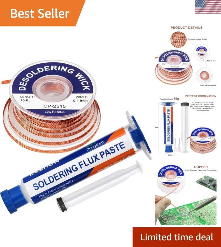Паяльное оборудование Solder Flux Paste And Solder Wick Braid, No Clean Solderin